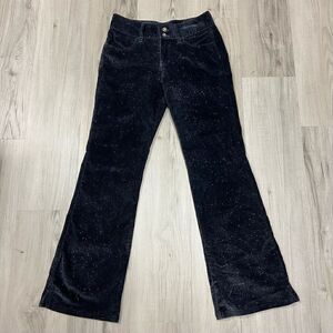 EUC vintage y2k Union Bay black corduroy pants silver glitter throughout sz 3